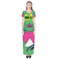 Behance Feelings Beauty Local Polka Dots Green Short Sleeve Maxi Dress by Mariart