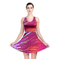 Zoom Colour Motion Blurred Zoom Background With Ray Of Light Hurtling Towards The Viewer Reversible Skater Dress by Mariart