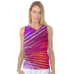 Zoom Colour Motion Blurred Zoom Background With Ray Of Light Hurtling Towards The Viewer Women s Basketball Tank Top by Mariart