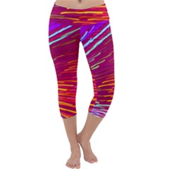 Zoom Colour Motion Blurred Zoom Background With Ray Of Light Hurtling Towards The Viewer Capri Yoga Leggings by Mariart