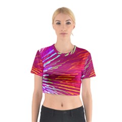 Zoom Colour Motion Blurred Zoom Background With Ray Of Light Hurtling Towards The Viewer Cotton Crop Top by Mariart