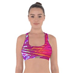 Zoom Colour Motion Blurred Zoom Background With Ray Of Light Hurtling Towards The Viewer Cross Back Sports Bra by Mariart