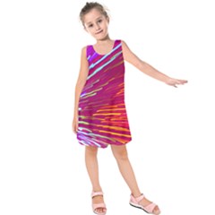 Zoom Colour Motion Blurred Zoom Background With Ray Of Light Hurtling Towards The Viewer Kids  Sleeveless Dress by Mariart