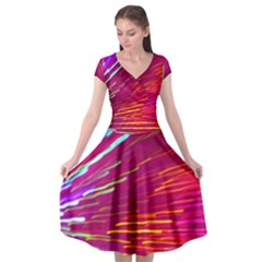 Zoom Colour Motion Blurred Zoom Background With Ray Of Light Hurtling Towards The Viewer Cap Sleeve Wrap Front Dress by Mariart