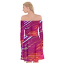 Zoom Colour Motion Blurred Zoom Background With Ray Of Light Hurtling Towards The Viewer Off Shoulder Skater Dress View2