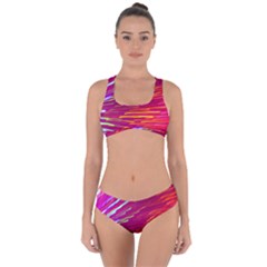Zoom Colour Motion Blurred Zoom Background With Ray Of Light Hurtling Towards The Viewer Criss Cross Bikini Set by Mariart