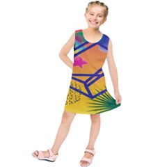 Leaf Star Cube Leaf Polka Dots Circle Behance Feelings Beauty Kids  Tunic Dress