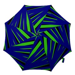 Rays Light Chevron Blue Green Black Hook Handle Umbrellas (medium)