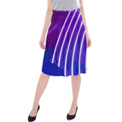 Rays Light Chevron Blue Purple Line Light Midi Beach Skirt