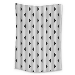 Stripes Line Triangles Vertical Black Large Tapestry