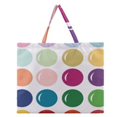 Brights Pastels Bubble Balloon Color Rainbow Zipper Large Tote Bag by Mariart