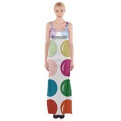 Brights Pastels Bubble Balloon Color Rainbow Maxi Thigh Split Dress by Mariart