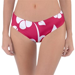 Pink Hawaiian Flower White Reversible Classic Bikini Bottoms by Mariart