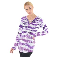 Original Feather Opaque Color Purple Women s Tie Up Tee by Mariart