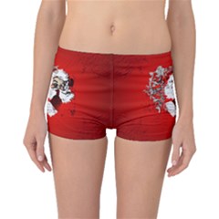 Funny Santa Claus  On Red Background Boyleg Bikini Bottoms by FantasyWorld7