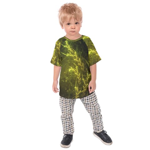 Beautiful Emerald Fairy Ferns In A Fractal Forest Kids Raglan Tee by jayaprime