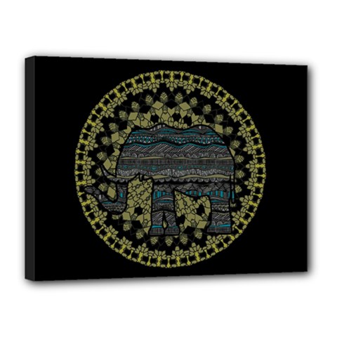 Ornate Mandala Elephant  Canvas 16  X 12  by Valentinaart