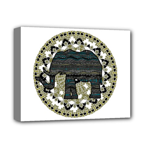 Ornate Mandala Elephant  Deluxe Canvas 14  X 11  by Valentinaart