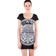 Ornate Mandala Elephant  Short Sleeve Bodycon Dress by Valentinaart