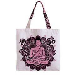 Ornate Buddha Zipper Grocery Tote Bag by Valentinaart