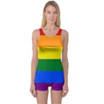 Pride rainbow flag One Piece Boyleg Swimsuit