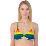 Pride rainbow flag Reversible Tri Bikini Top
