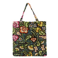 Bohemia Floral Pattern Grocery Tote Bag by BangZart