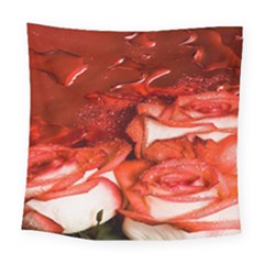 Nice Rose With Water Square Tapestry (large) by BangZart