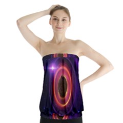 The Little Astronaut On A Tiny Fractal Planet Strapless Top by jayaprime