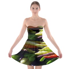 Bright Peppers Strapless Bra Top Dress by BangZart
