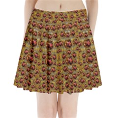 Angels In Gold And Flowers Of Paradise Rocks Pleated Mini Skirt by pepitasart