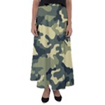 Camouflage Camo Pattern Flared Maxi Skirt