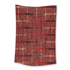 Rust Red Zig Zag Pattern Small Tapestry by BangZart