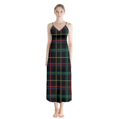 Tartan Plaid Pattern Button Up Chiffon Maxi Dress by BangZart