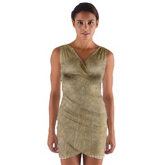 Abstract Forest Trees Age Aging Wrap Front Bodycon Dress