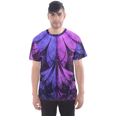 Beautiful Lilac Fractal Feathers Of The Starling Men s Sports Mesh Tee by jayaprime