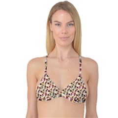 Random Leaves Pattern Background Reversible Tri Bikini Top by BangZart