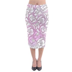 Floral Pattern Background Midi Pencil Skirt by BangZart