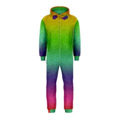 Metallic Rainbow Glitter Texture Hooded Jumpsuit (kids) by paulaoliveiradesign