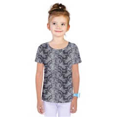 Black Floral Lace Pattern Kids  One Piece Tee