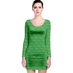 Green Scales Long Sleeve Bodycon Dress