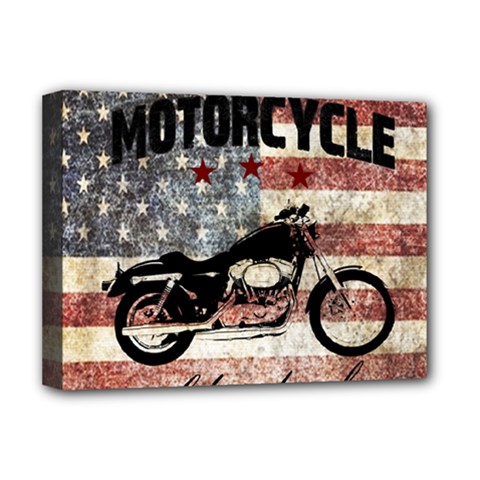 Motorcycle Old School Deluxe Canvas 16  X 12   by Valentinaart