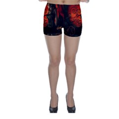 Steampunk, Wonderful Steampunk Lady In The Night Skinny Shorts by FantasyWorld7