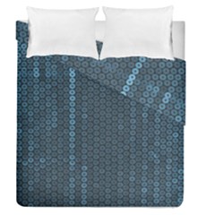 Blue Sparkly Sequin Texture Duvet Cover Double Side (queen Size) by paulaoliveiradesign