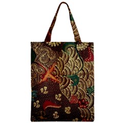 Art Traditional Flower  Batik Pattern Zipper Classic Tote Bag by BangZart