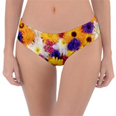 Colorful Flowers Pattern Reversible Classic Bikini Bottoms by BangZart
