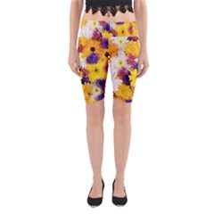 Colorful Flowers Pattern Yoga Cropped Leggings by BangZart