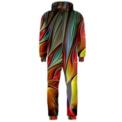 Fractal Bird Of Paradise Hooded Jumpsuit (men)  by WolfepawFractals