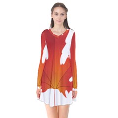 Autumn Maple Leaf Clip Art Flare Dress by BangZart