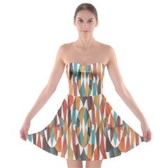 Colorful Geometric Abstract Strapless Bra Top Dress by linceazul